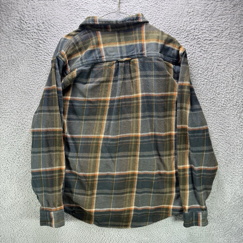 Orvis Flannel Shirt Mens Large Green Plaid Big Bear Shacket Pockets Heavyweight - Picture 2 of 13